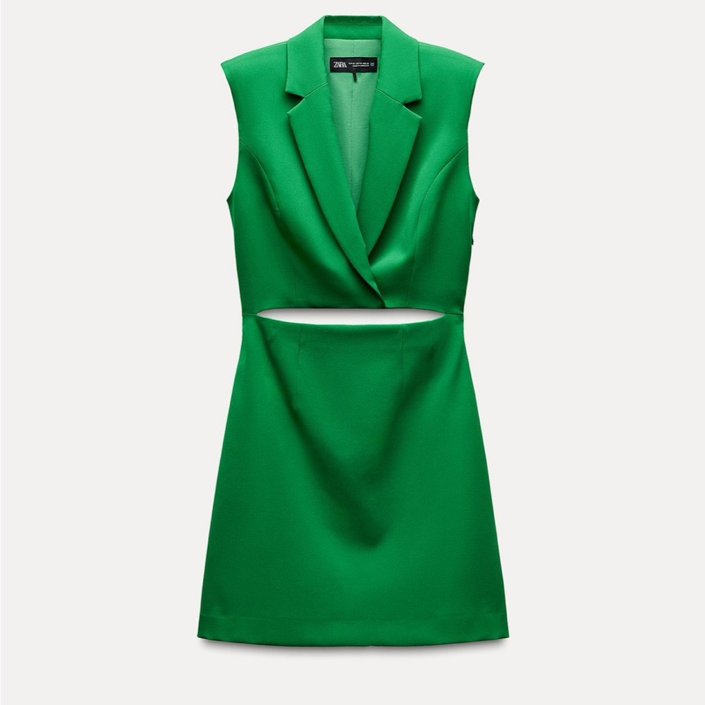 Zara Green Cut-Out Blazer Dress